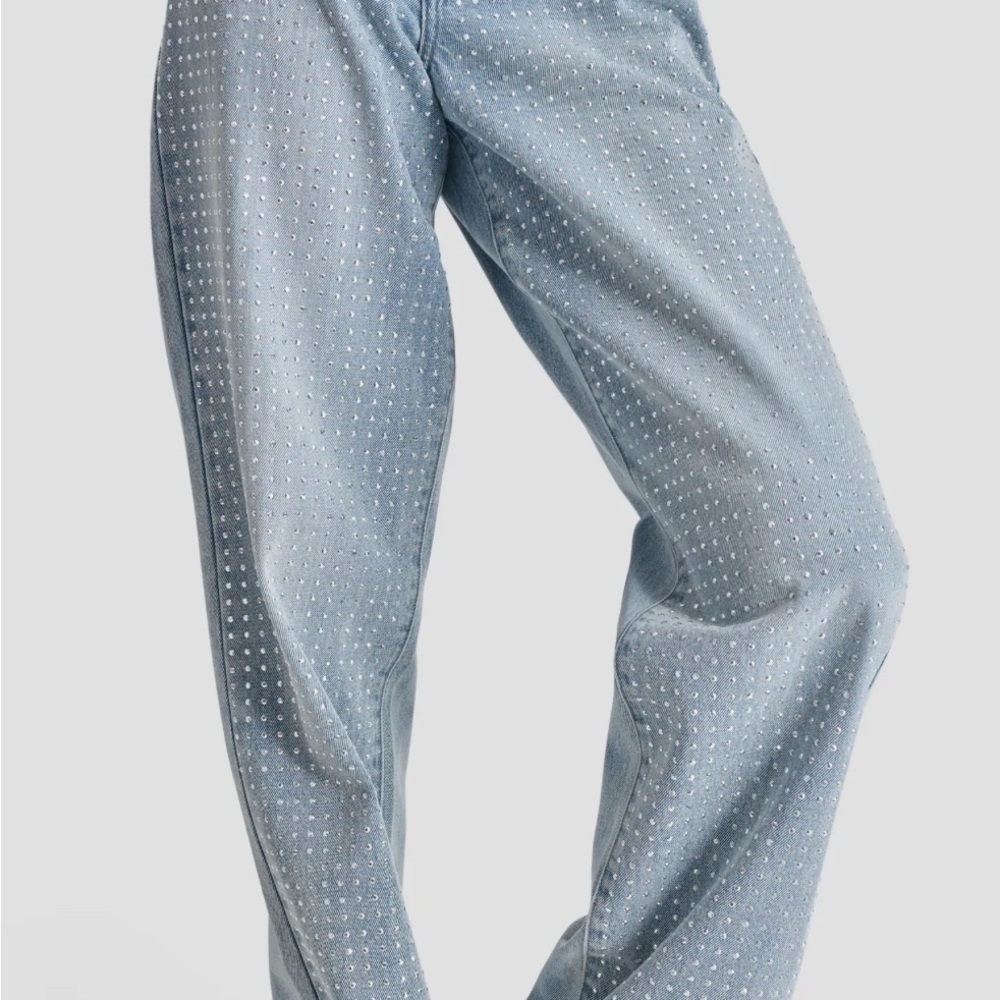 DKNY Studded Light Blue High Rise Women Jeans